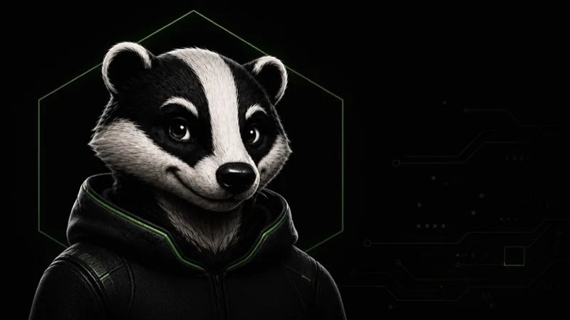 AI Badger mascot - a badger in a tech hoodie